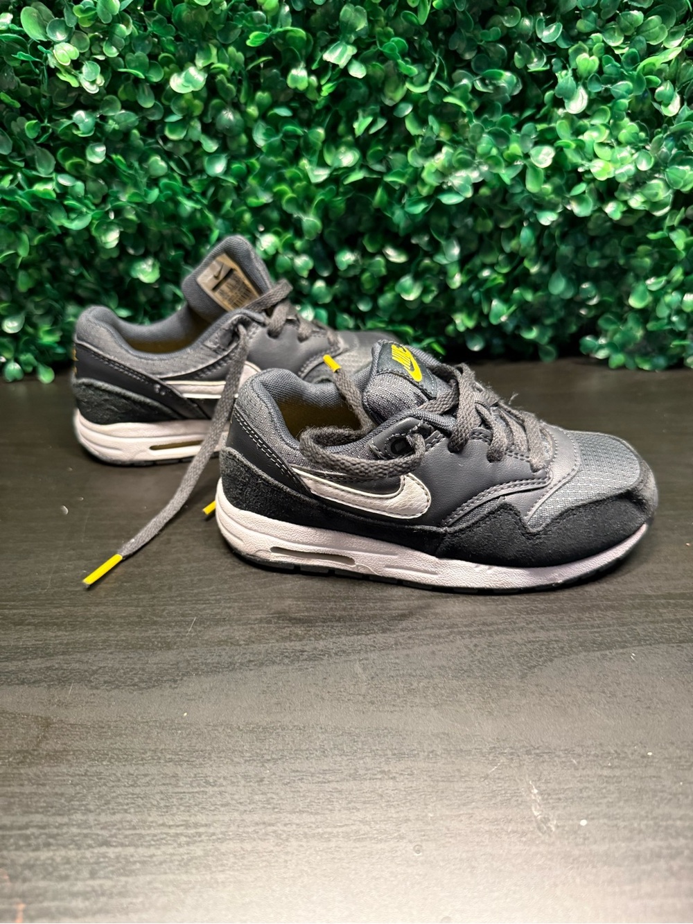 Nike Air Max 1 Kids Running Shoes – Black/Gray – Classic Air Cushioning